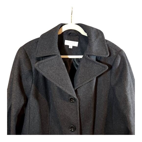 Laundry by Shelli Segal Full Length Wool Blend Gray Overcoat Winter Women's 2X - Picture 3 of 6